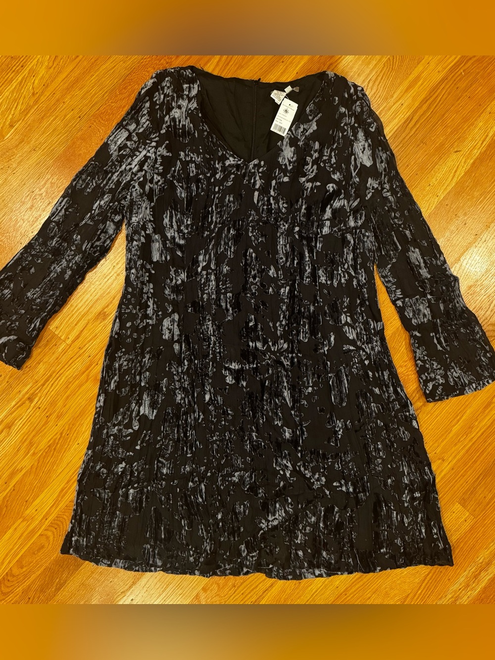 Vintage Isabella Bird Velvet Burnout Dress, Sz 14 NWT